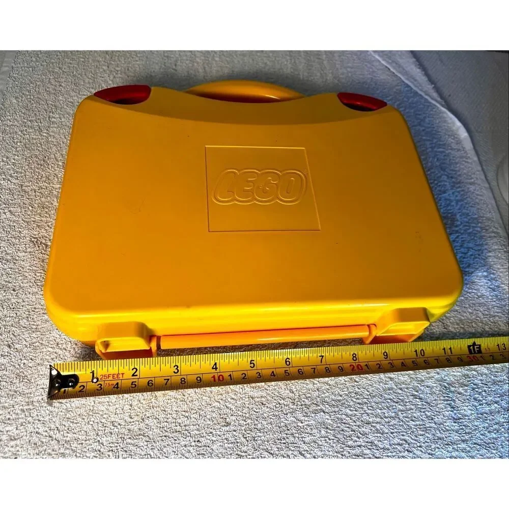 Vintage LEGO Yellow Plastic Carrying Carry Case Storage Box with Dividers